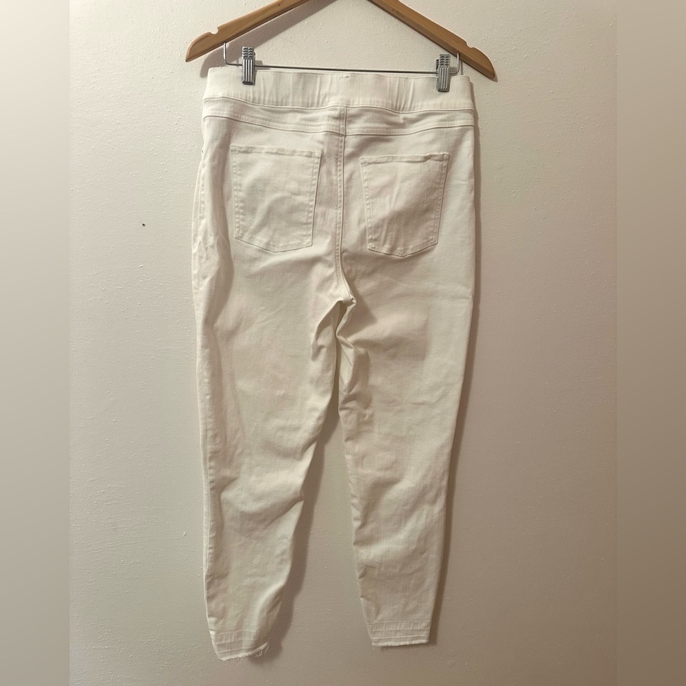 Spanx Women’s Ankle Skinny Pull-On Jeans White Distressed Size Large - Picture 7 of 10